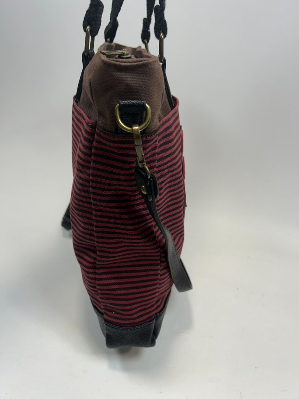 CHALA Cardinal Work Tote Faux Leather & Canvas Applique` Crossbody Shoulder Bag - Picture 3 of 14